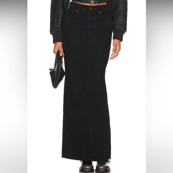 Mother The Candy Stick Skirt in Licorice. Denim skirt.,Specials : American Fashion Style Bags On Sale